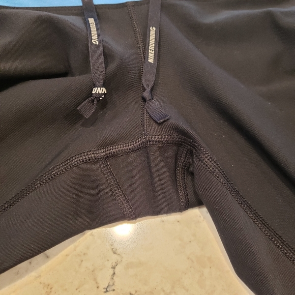 Nike Dri-fit Running Capri Leggings Black/Blue Sz. SM - Picture 9 of 15